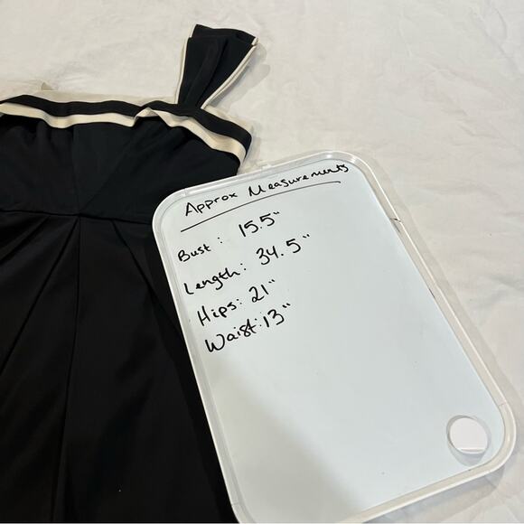 BCBGMaxAzria one Shoulder Mini Dress sz 4 Black and Cream - Picture 14 of 15